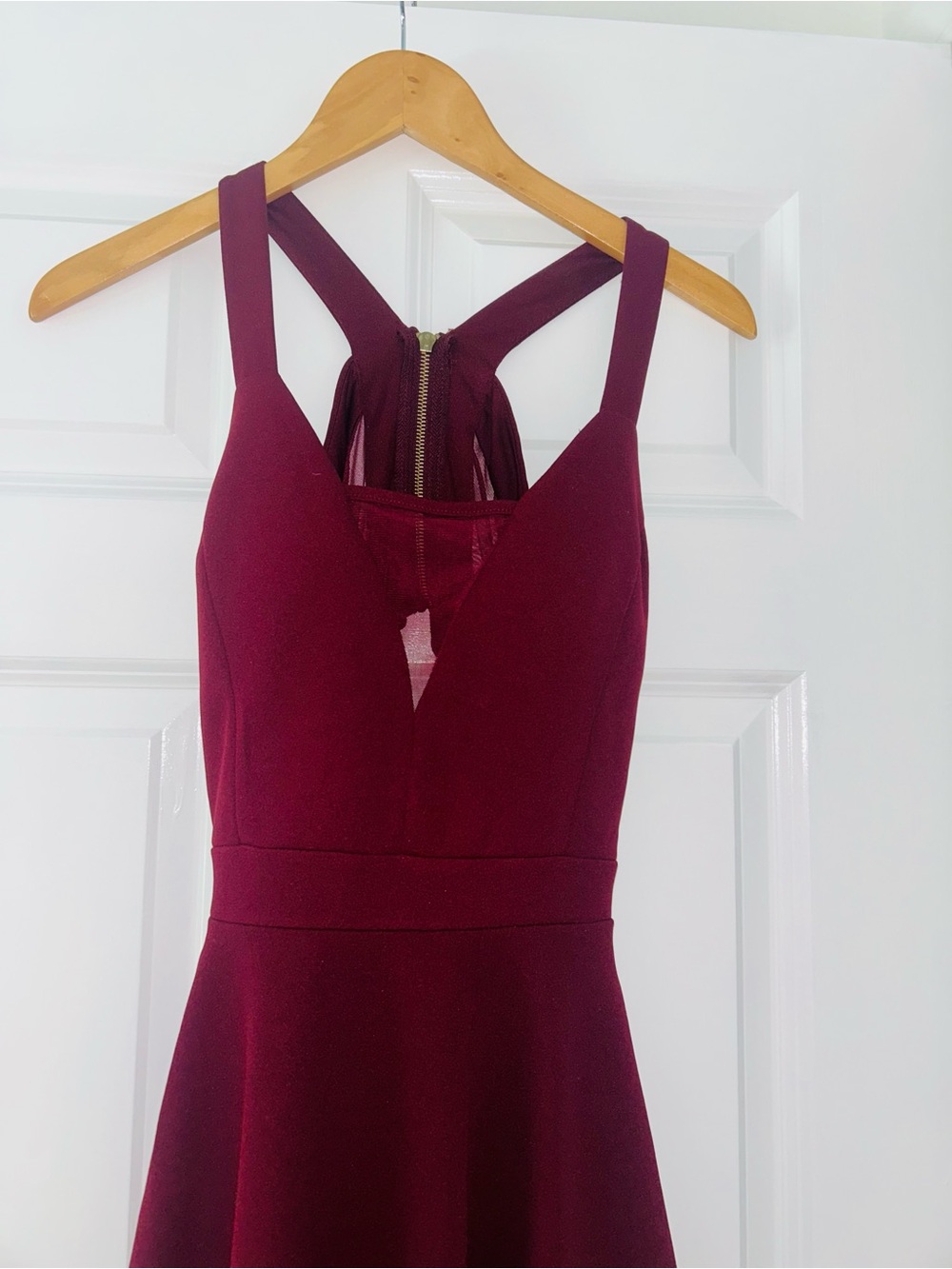 NWT Windsor Burgundy Sleeveless Skater Dress Open Back Medium Prom - Picture 2 of 5